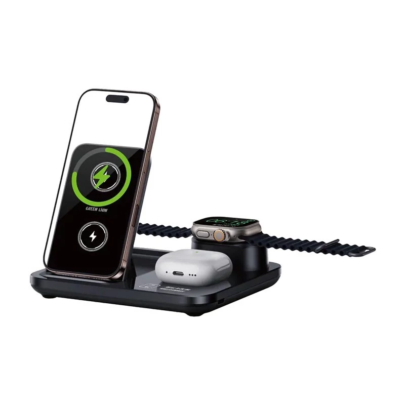شارژر رومیزی گرین لاین مدل 3iN1 Wireless Charging Station