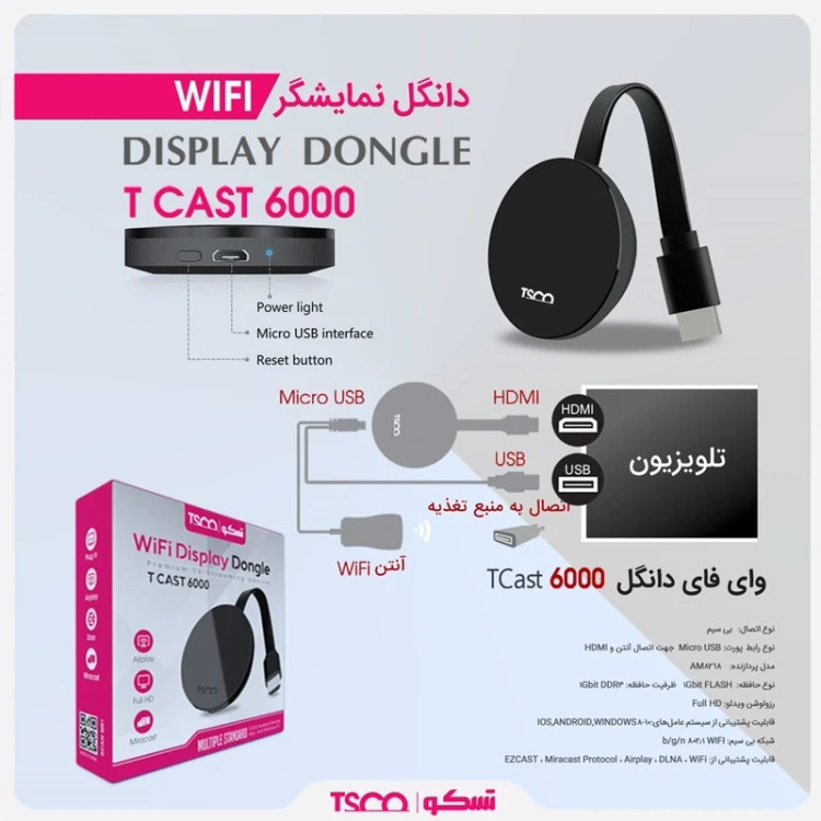 دانگل HDMI تسکو مدل T-Cast 6000