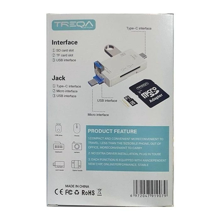 رم ریدر TREQA مدل USB-6 پشتیبانی از USB3.0 و OTG