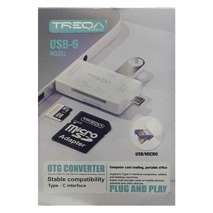 رم ریدر TREQA مدل USB-6 پشتیبانی از USB3.0 و OTG