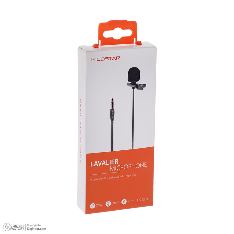 میکروفن یقه ای هایکواستار مدل HS-M01 بادرگاه اتصال جک 3.5میلیمتری