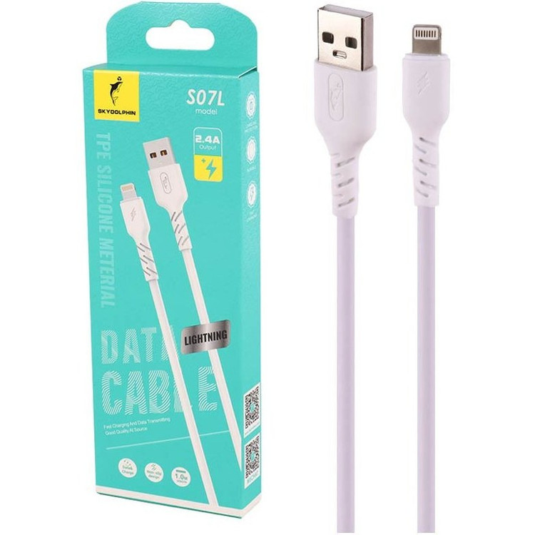 کابل لایتنینگ فست شارژ 2.4 آمپر اسکای دلفین S07L