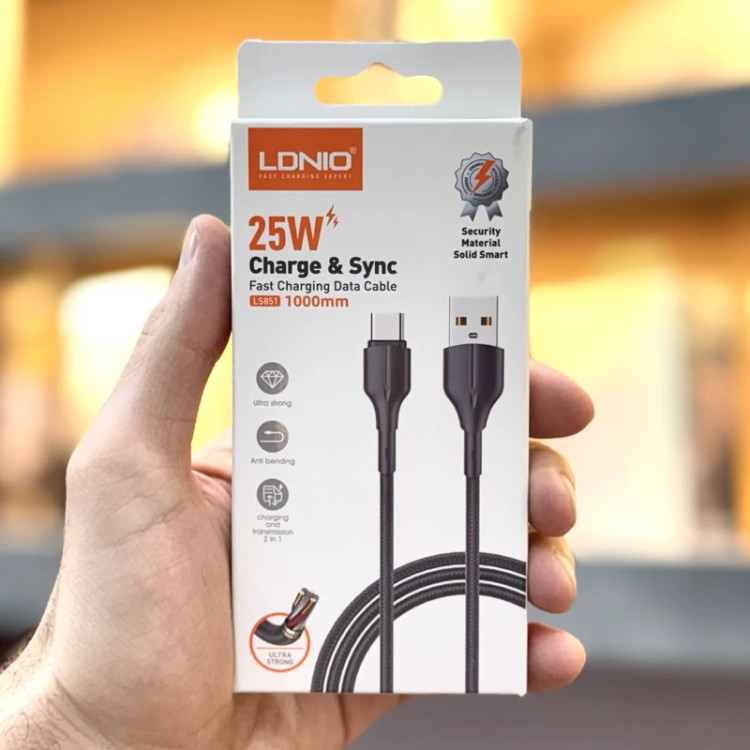 کابل شارژ و انتقال داده تایپC مدل LDNIO LS851