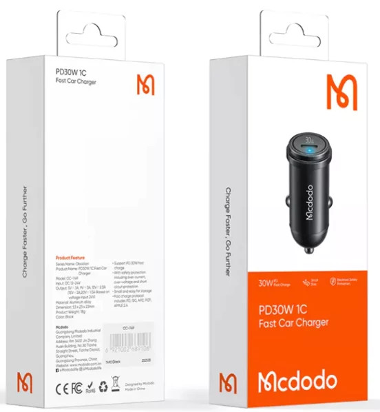 شارژر فندکی 30 وات مک دودو مدل CC-7491