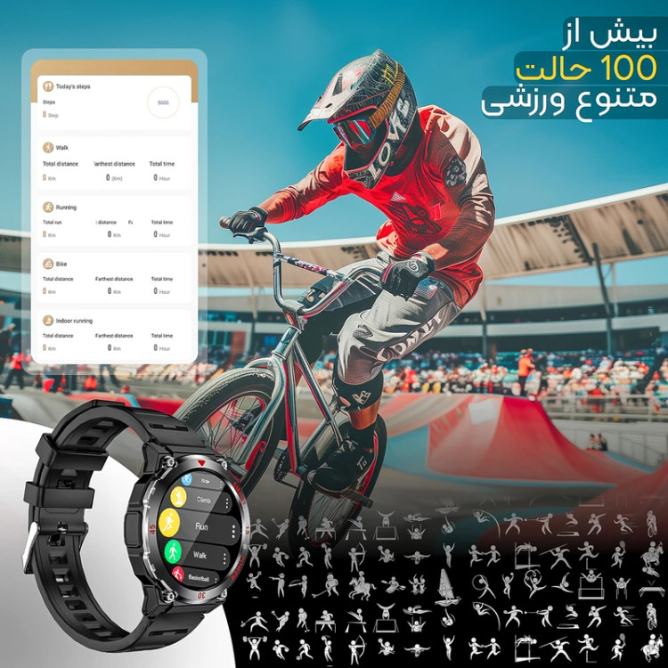 ساعت هوشمند 48 میلیمتری مدل V9OOiPro بند سیلیکونی