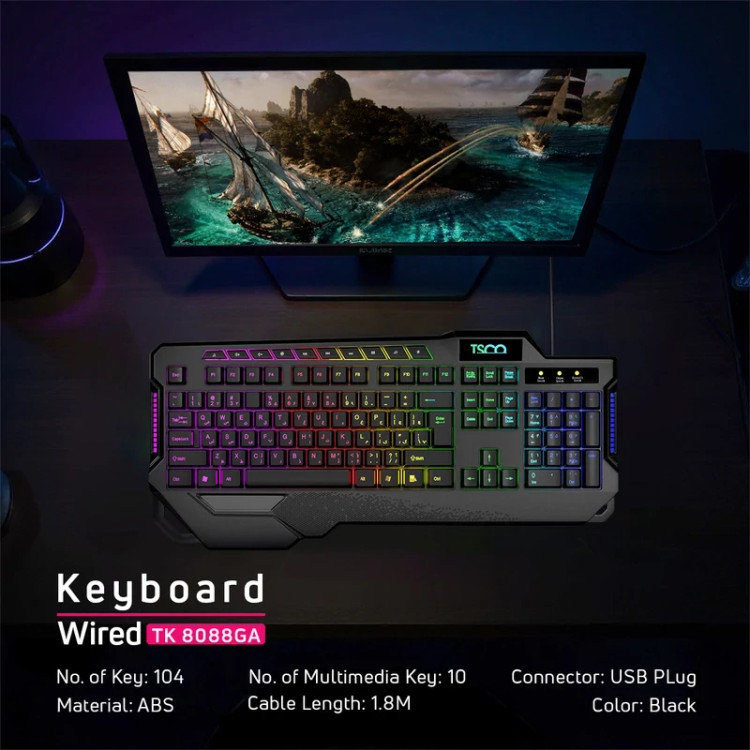 کیبورد تسکو مدل TK8088 GA با سیم