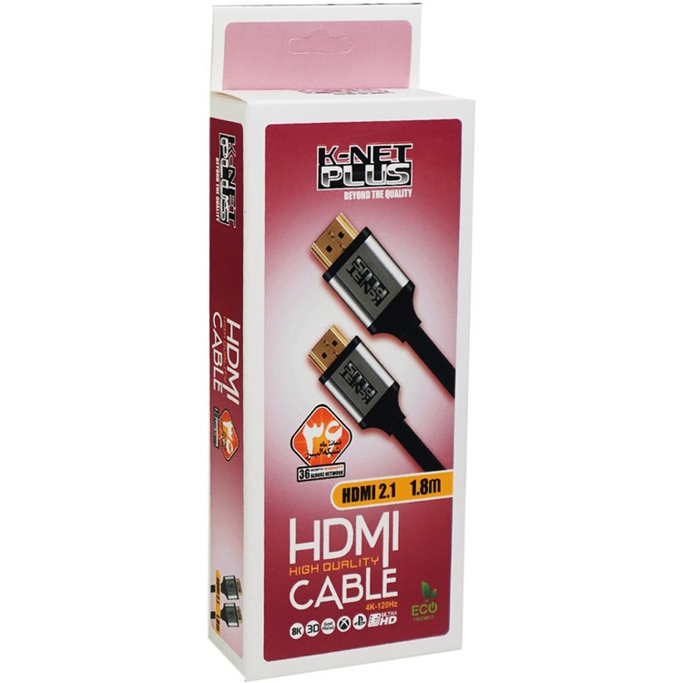 کابل HDMI کی نت پلاس مدل KP-CH21018 طول ۱.۸ متر ورژن ۲.۱