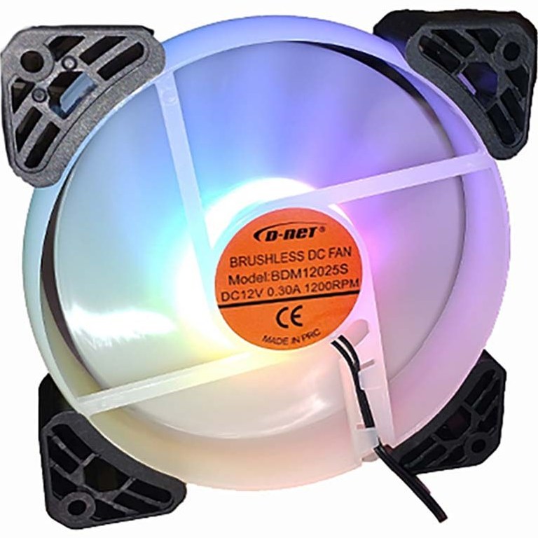 فن کیس دی-نت مدل D-NET 12025S سایز ۱۲*۱۲ سانتی متر RGB دار