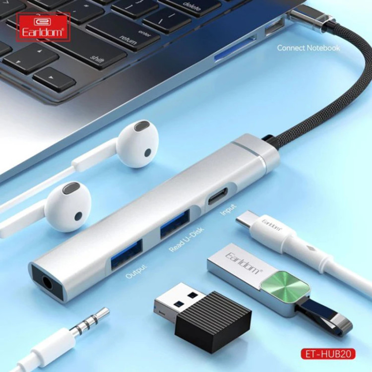 هاب ۴ پورت USB-C ارلدام مدل ET-HUB20