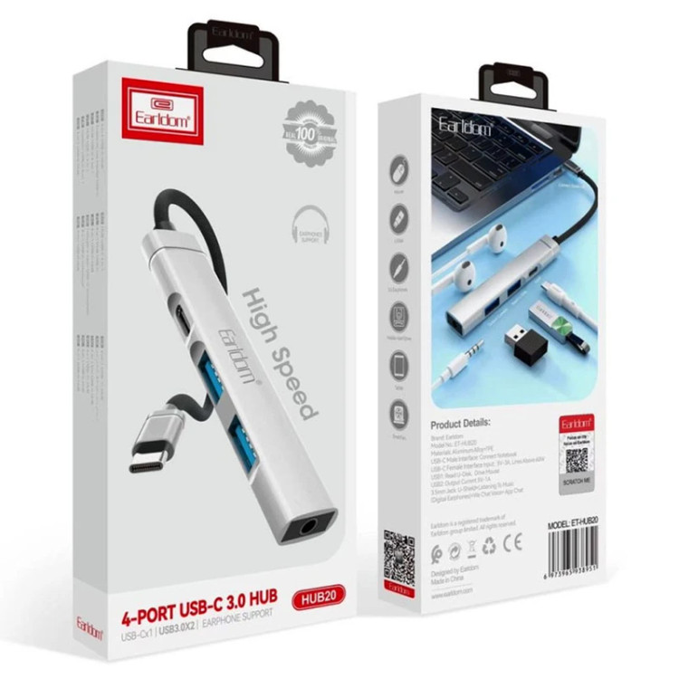 هاب ۴ پورت USB-C ارلدام مدل ET-HUB20