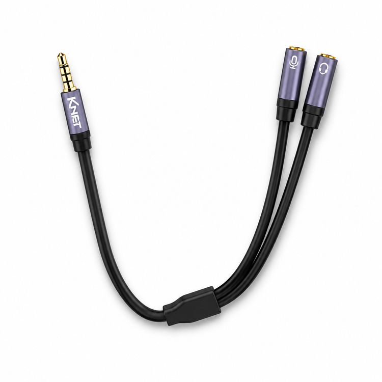 تبدیل 1 نر به 2 ماده AUX کی نت مدل K-CS12MF03 طول 0.3 متر