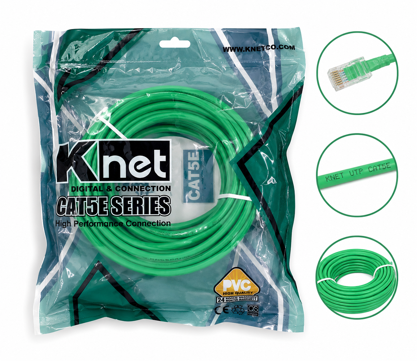 کابل شبکه پچ کورد K-NCP6U150 کی نت CAT6 UTP طول 15 متری