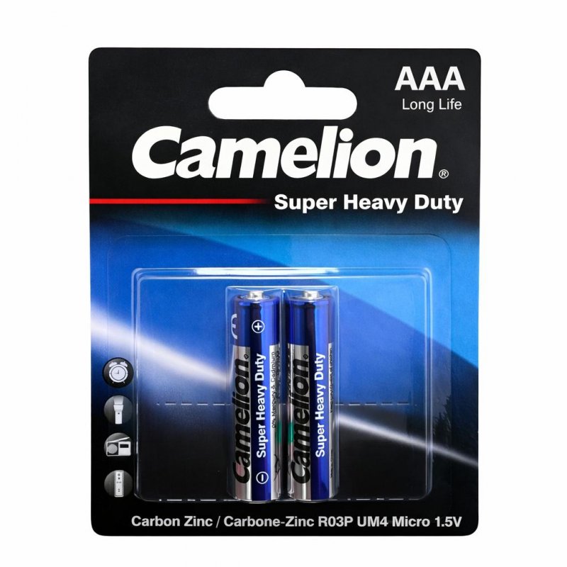 باتری نیم قلمی Super Heavy Duty کملیون R03P-BP2B