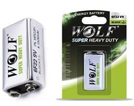باتری کتابی 9 ولت Wolf Super heavy duty مدل 6F22