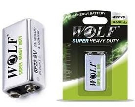 باتری کتابی 9 ولت Wolf Super heavy duty مدل 6F22