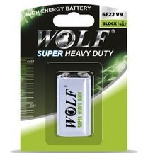 باتری کتابی 9 ولت Wolf Super heavy duty مدل 6F22