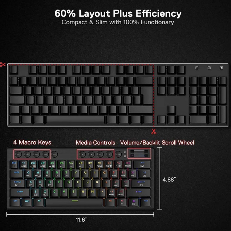 کیبورد گیمینگ ردراگون مدل Noctis Pro K632 Pro با سیم
