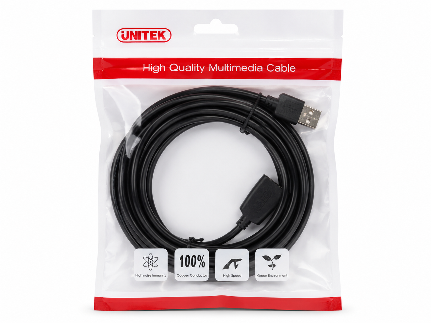 کابل افزایش طول USB 2.0 یونیتک مدل Y-C418GBK به طول 5 متر