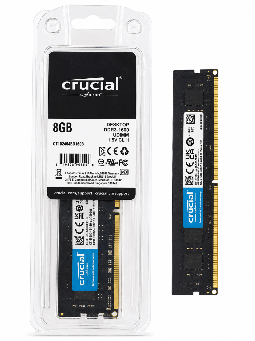 رم لپ تاپ کروشیال مدل DDR3 1600MHz ظرفیت 8 گیگابایت