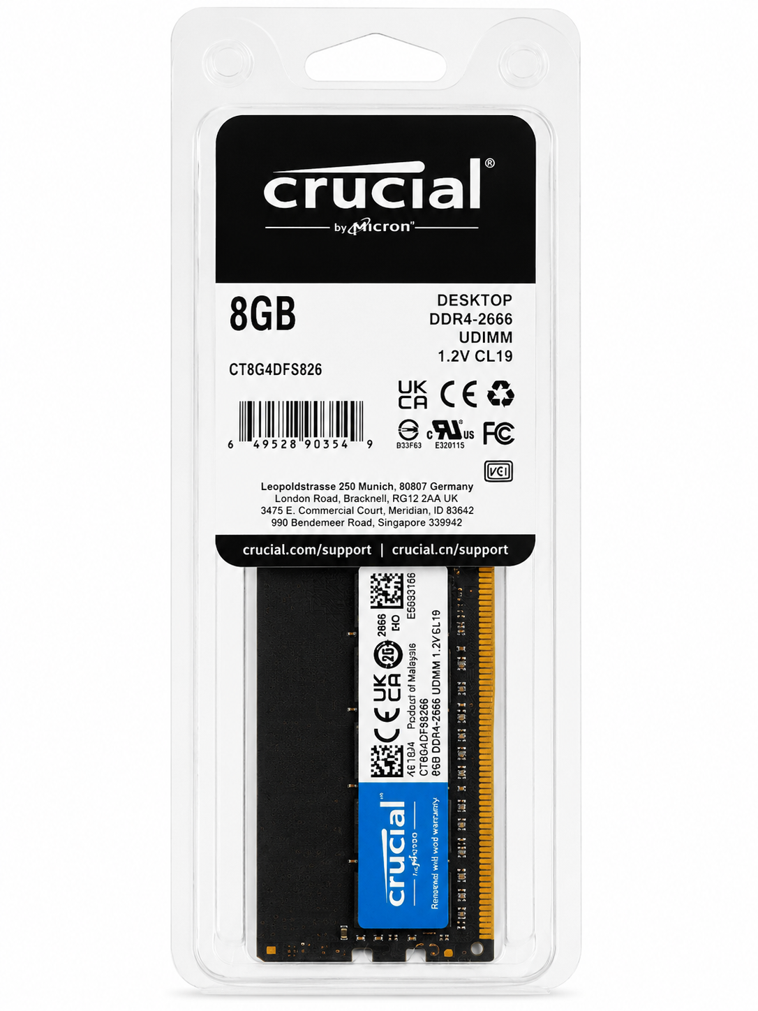 رم دسکتاپ 8 گیگابایت Crucial DDR4 مدل CT8G4DFS8266 DDR4