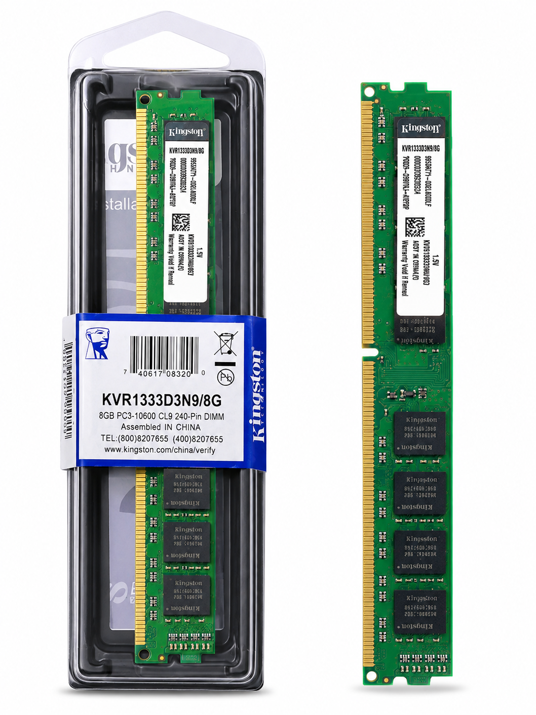 رم کامپیوتر کینگستون DDR3 8GB Single 1333MHz CL9