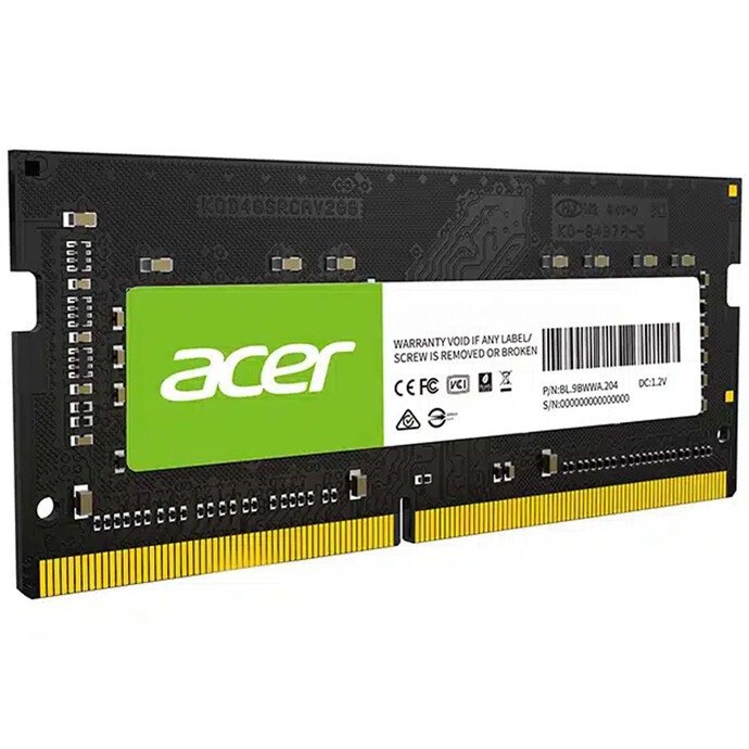 رم لپ‌تاپ ایسر مدل SD100 ظرفیت ۸ گیگابایت DDR4 فرکانس ۳۲۰۰ مگاهرتز CL22