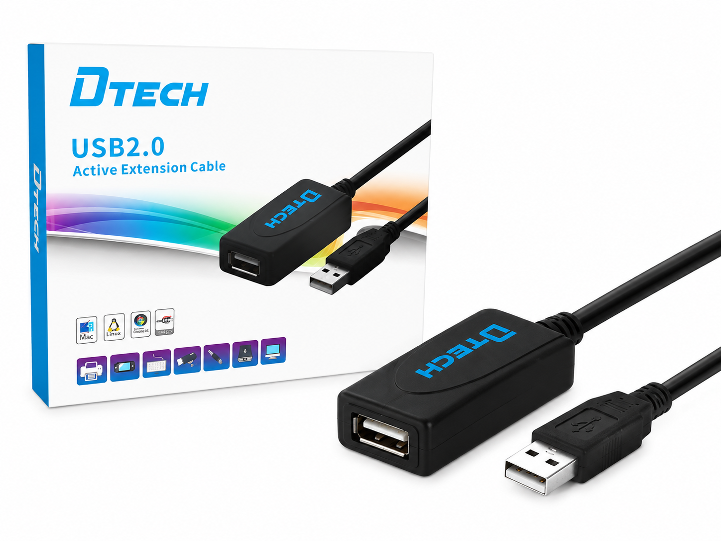 کابل افزایش طول USB2.0 طول 10 متر دی-تک