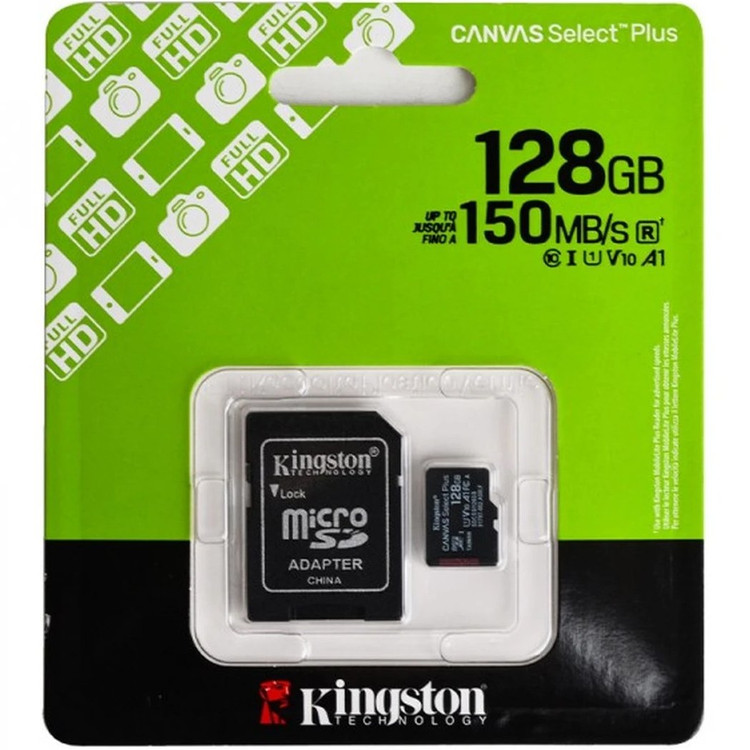 رم میکرو کینگستون مدل Canvas Select Plus U1 A1 V10 150MB 128GB